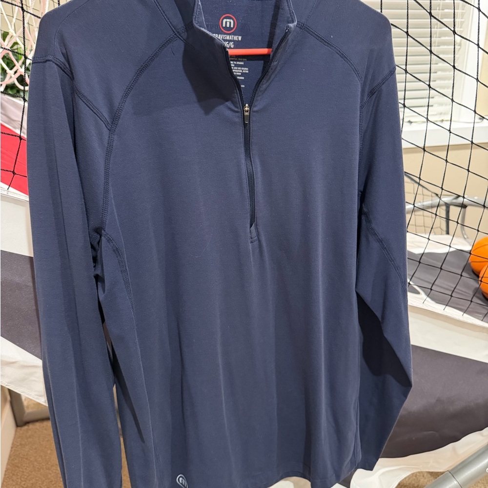 Travis Mathew Navy Zip-Up Sweater